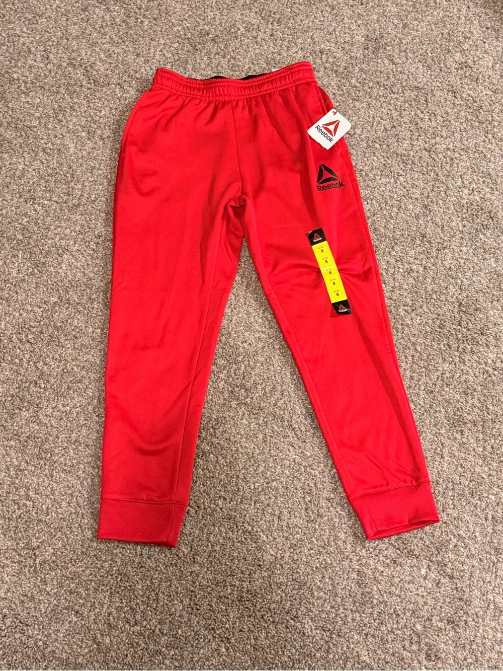 Reebok Boys Red Slim Fit Jogger Pants Size M (8) NWT